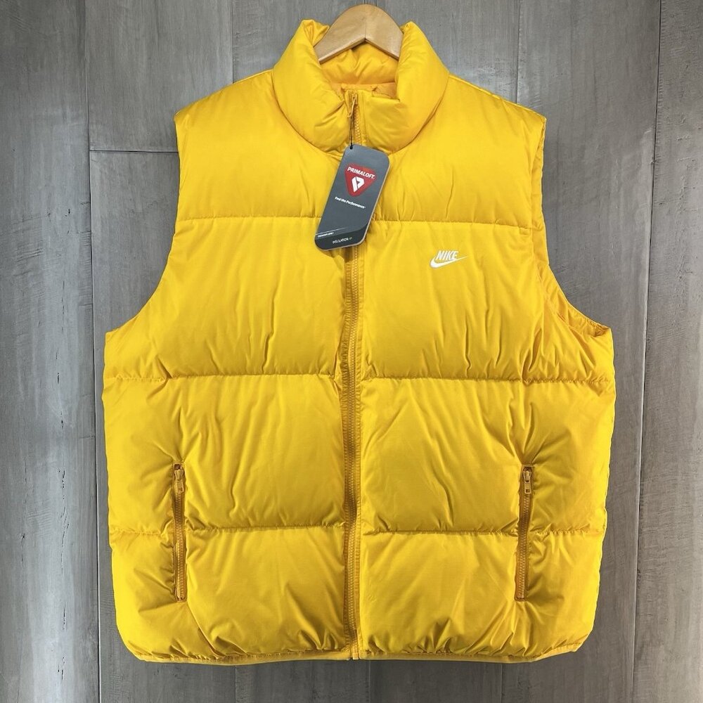 Nike Sportswear Men's Primaloft Full Zip Puffer Vest Yellow Size XL FB7373-739